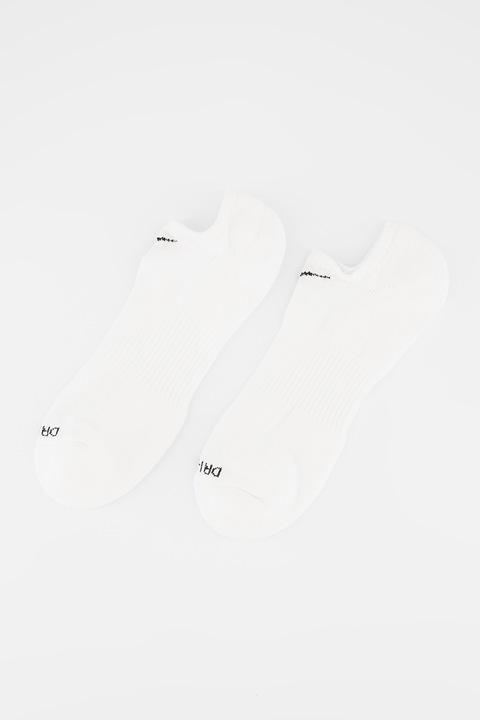 Nike, Set de sosete foarte scurte cu Dri-FIT pentru fitness Everyday Plus - 6 perechi, Alb, XL