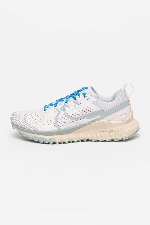 Nike, Pantofi cu model perforat pentru alergare React Pegasus Trail 4, Gri/Roz pastel