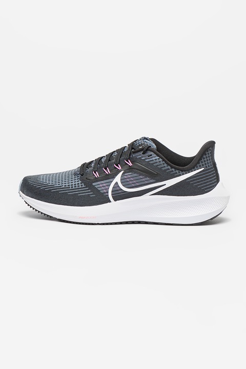 Nike, Pantofi din plasa tricotata, pentru alergare Air Zoom Pegasus 39 Road, Negru stins