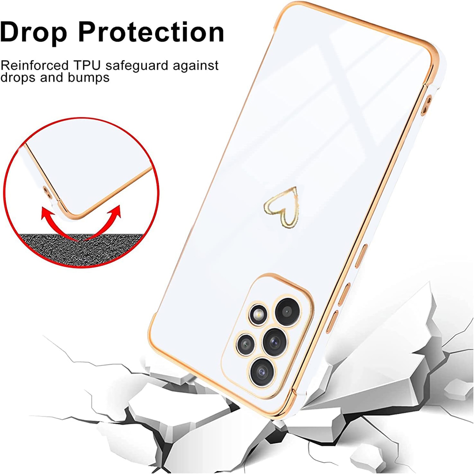 Husa de Protectie, Darklove, Compatibila cu Samsung Galaxy A53 5G, TPU, antisoc, cu decupaje camere, Alb