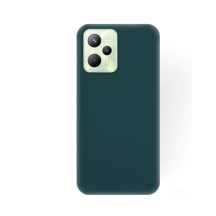 Калъф за телефон, съвместим с Realme C35, G-Tec, силиконов TPU, матов външен вид, тъмно зелен