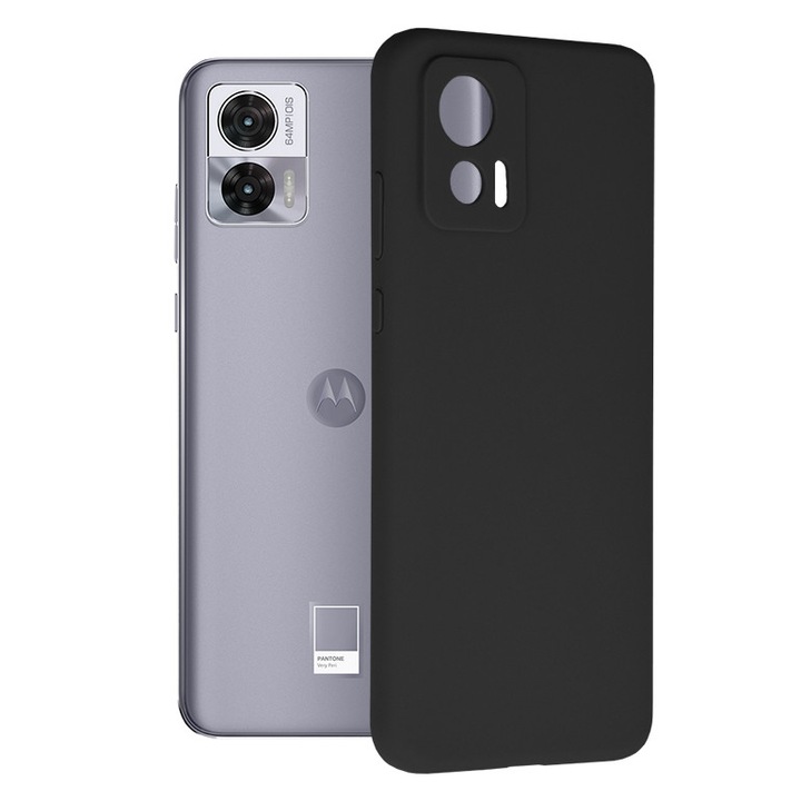 AZIAO Dupla szerkezetű védőtok Motorola Edge 30 Neo-hoz, belső finom mikroszálas karcolásgátló és külső szilikon tapadásgátló ütéscsillapító, titán fekete