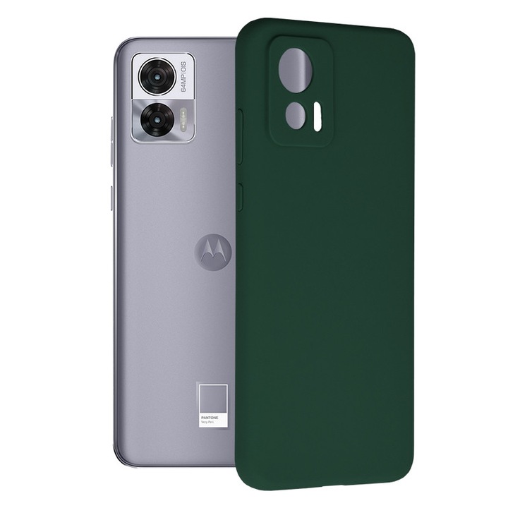 Защитен калъф с двойна структура AZIAO за Motorola Edge 30 Neo, фин микрофибърен интериор против надраскване и силиконов екстериор против залепване, абсорбиращ удар, зелен Оксфорд