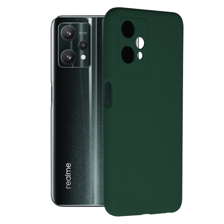 Капак с мек ръб, съвместим с Realme 9 5G, Realme 9 Pro, защита срещу пръстови отпечатъци, вътрешност от микрофибър, камера Extra Pro, зелен