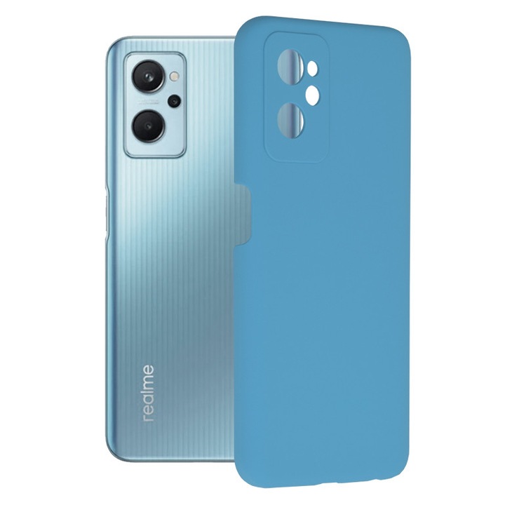 Защитен калъф с двойна структура AZIAO за Realme 9i / Oppo A76 / A96, фина микрофибърна вътрешност против надраскване и силиконова анти-прилепваща абсорбираща външна част, Royal Blue