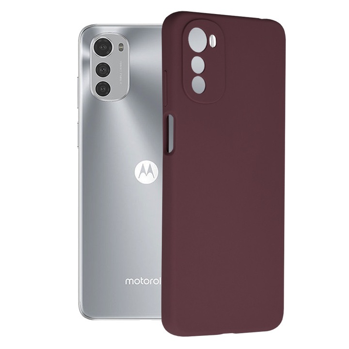 Защитен калъф с двойна структура AZIAO за Motorola Moto E32 / Moto E32s, фина вътрешност от микрофибър против надраскване и силиконова външност против залепване, абсорбиращ удар, Мат Визиниу