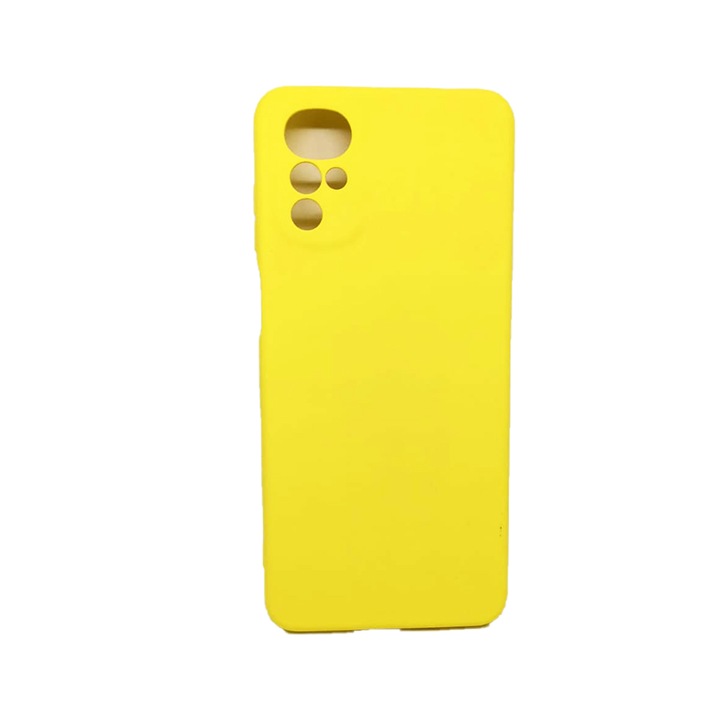 Калъф за телефон, съвместим с Motorola Moto G22, G-Tech, микрофибър отвътре, защита на камерата, силикон TPU, матов външен вид, жълт