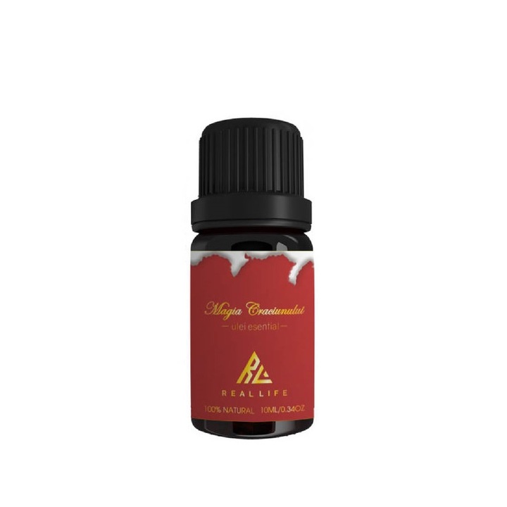 Amestec de uleiuri esentiale Real Life Magia Craciunului, portocala, brad, scortisoara, 10 ml