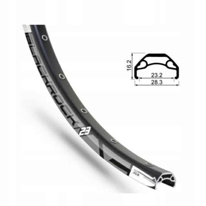 Blackrock felni, Rodi, alumínium, 32 lyuk, 27,5 hüvelyk, 584x23 mm, fekete/szürke