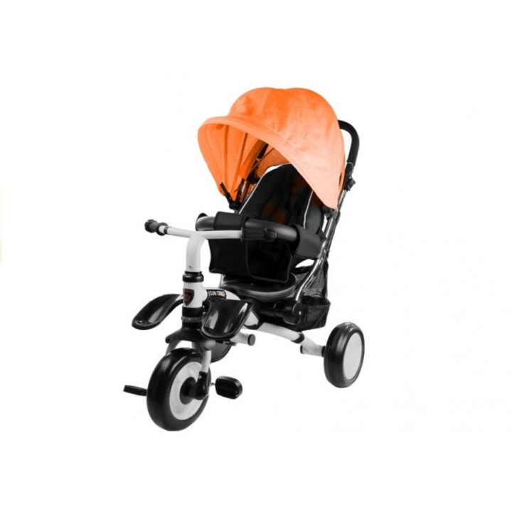 Детска триколка, Leantoys, 105 см, Черен/Оранжев, 1+