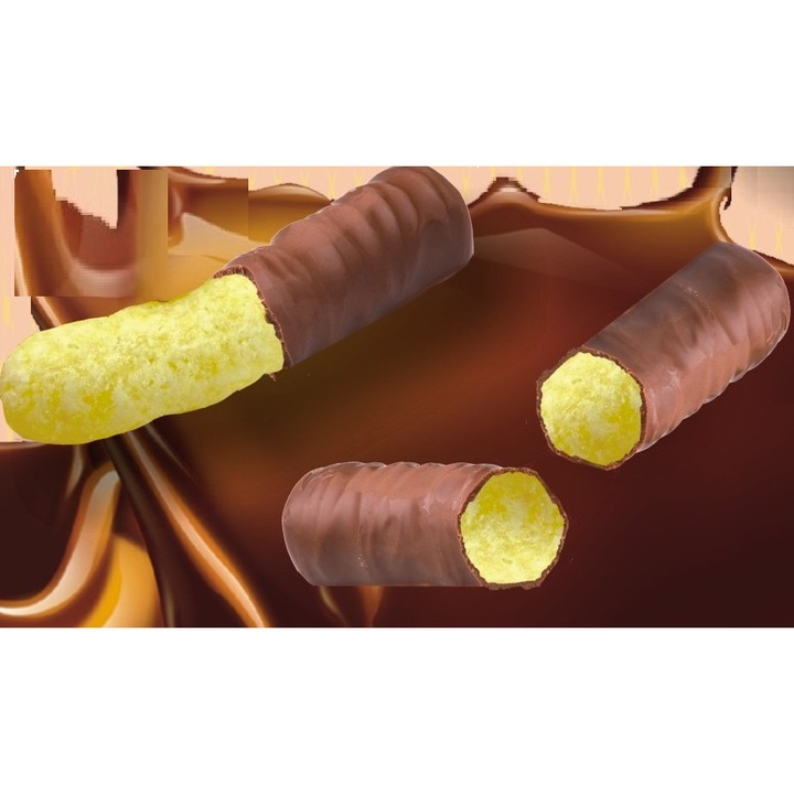 Pufu Choco csokoládé bevonatos puffasztott kukorica, 40gr, Solaris Plant