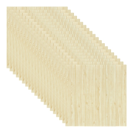 Set 20x Tapet 3D, autoadeziv/autocolant, spuma moale, design modern, pentru interior, usor de curatat, rezistent la apa, dimensiuni 70 cm x 70 cm x 0,3 cm, Brad original, Selling Depot