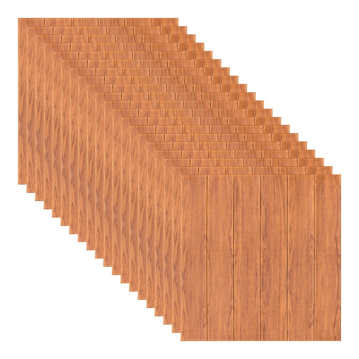 Set 20x Tapet 3D, autoadeziv/autocolant, spuma moale, design modern, pentru interior, usor de curatat, rezistent la apa, dimensiuni 70 cm x 70 cm x 0,3 cm, artar rosu, Selling Depot