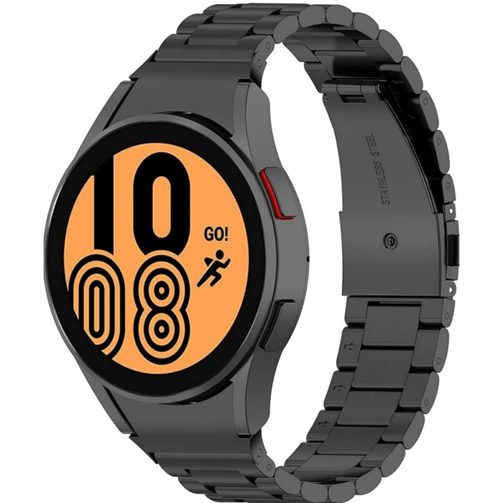 Каишка от неръждаема стомана, Съвместима със Samsung Galaxy Watch 4/5/5 pro 40/42/44/45/46mm черен