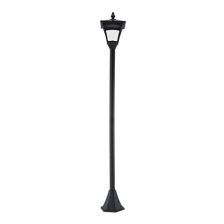 Outsunny Kerti állólámpa, lámpás stílusú, napelemes, LED, 120 cm, fekete