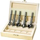 Set burghii tip Forstner 10-15-20-25-35mm, 5 buc, in boxa de lemn, coada cilindrica, Sparta