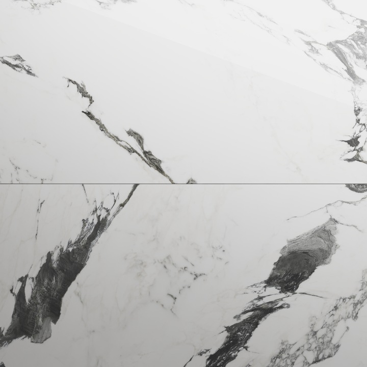 Gresie portelanata rectificata Panda Marble White, 60X120, lucioasa, 1.44 mp/cutie