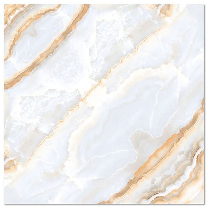 Gresie portelanata rectificata Giallo Gold, bookmatch, 60X60, lucioasa, 1.44 mp/cutie