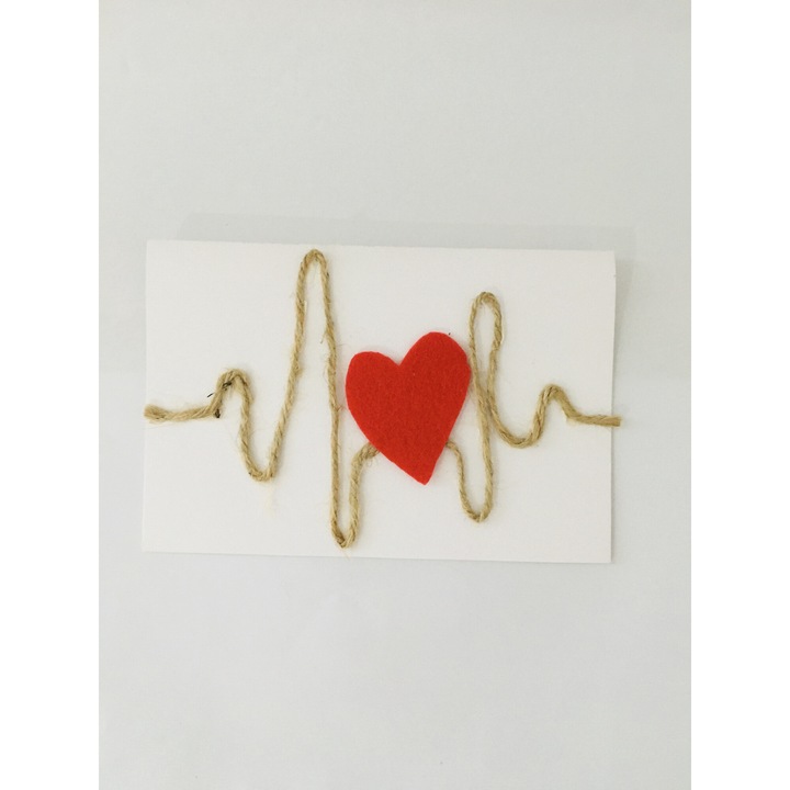 Felicitare White Heartbeat