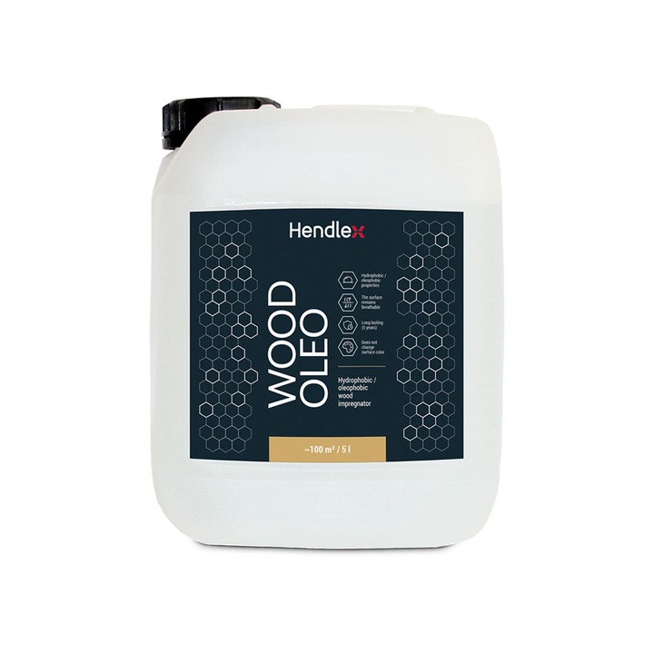 Prémium Nano Vízszigetelés Wood Hendlex®-hez - Hidrofób és Oleofeb hatású, Penészgátló, Vízlepergető, Színtelen, Szagtalan, 5L, 100 nm.