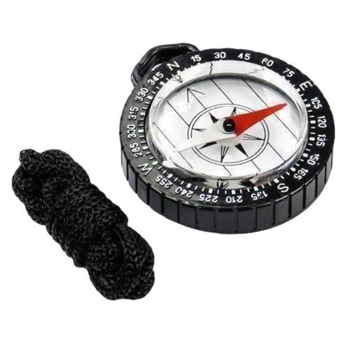 Туристически компас, METEOR, 34 мм, черен