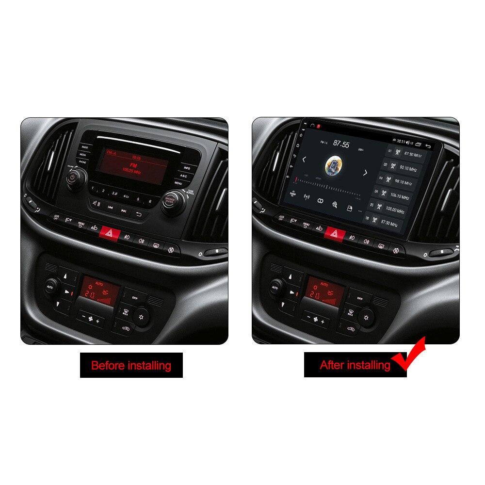 Android Auto Radio Für Fiat Doblo (2015-2021) - 9-Zoll Touchscreen, Wireless CarPlay, 2GB+64GB