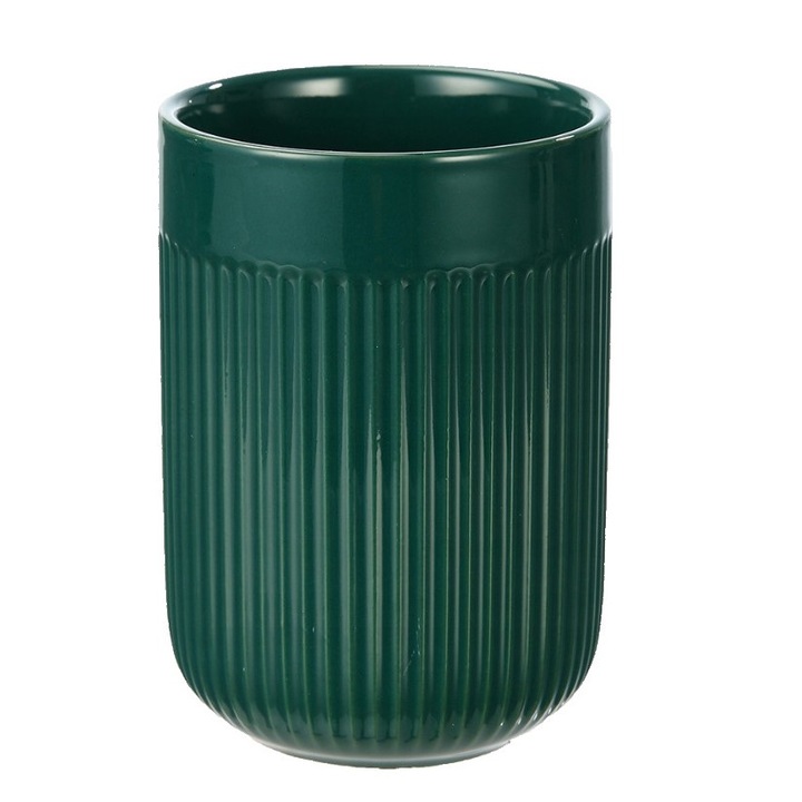 Suport pentru periute dinti, verde, din ceramica, Sepio