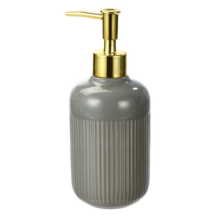 Ръчен дозатор за течен сапун, 250 мл, керамичен, сив, Sepio