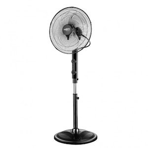 Ventilator de podea, Neo, Functie Oscilatie, Timer/Telecomanda, 80 W, 3 trepte viteza, 40 cm, Negru