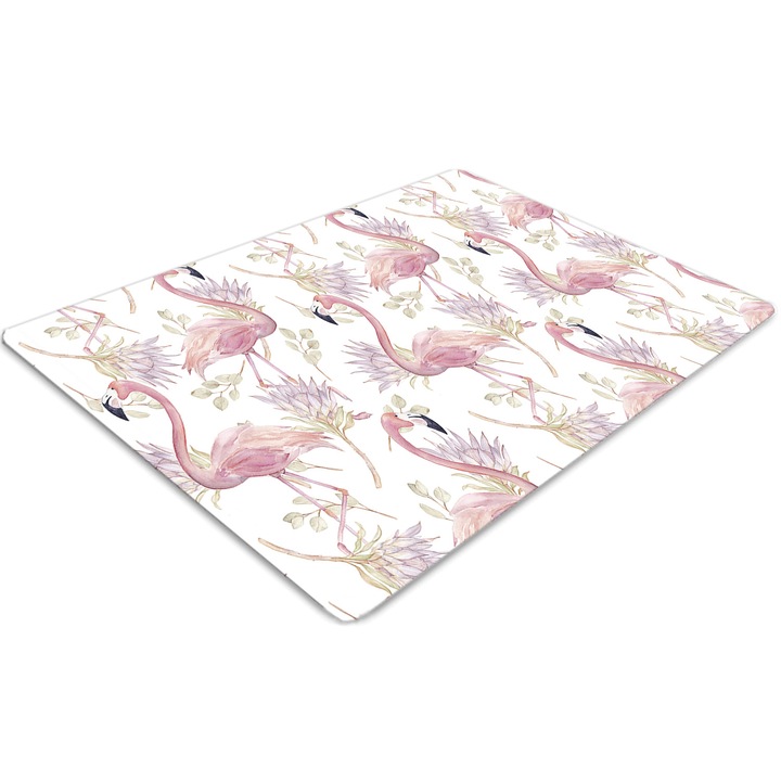 Covor pentru scaun de birou, PVC, flamingo, Roz, 140 cm x 100 cm, 010250310030100011115