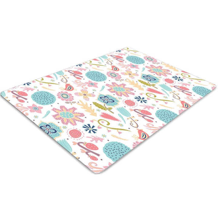 Covor pentru scaun de birou, PVC, modele colorate, Albastru, 140 cm x 100 cm, 010250310030100005846