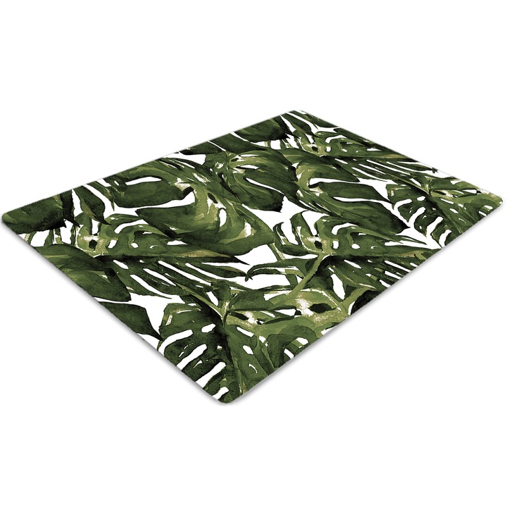 Covor pentru scaun de birou, PVC, frunza de monstru, Verde, 140 cm x 100 cm, 010250310030100011342