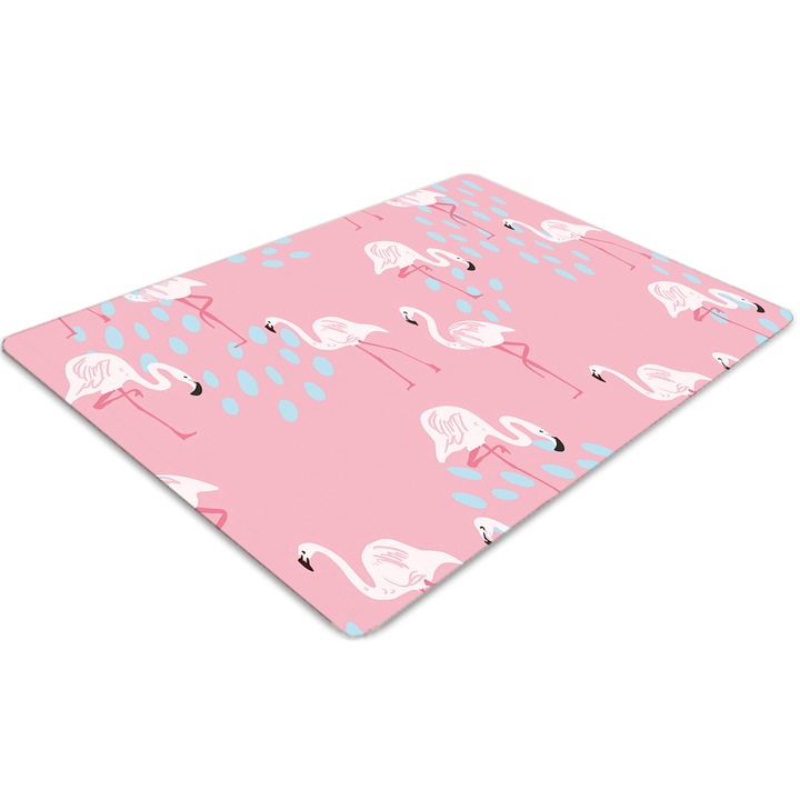 Covor pentru scaun de birou, PVC, flamingo, Roz, 140 cm x 100 cm, 010250310030100011313