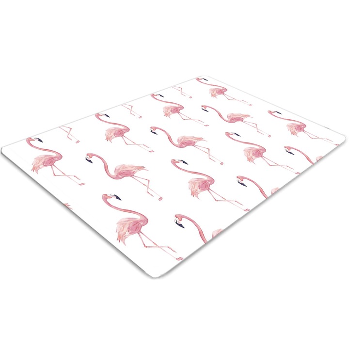 Covor pentru scaun de birou, PVC, flamingo, Roz, 140 cm x 100 cm, 010250310030100030188