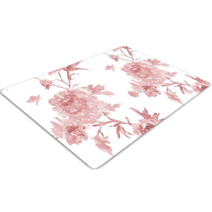 Covor PVC. Tulup. Vinil. Dreptunghi. Flori pastelate. Roz. 140 cm x 100 cm. 010250310030100030814