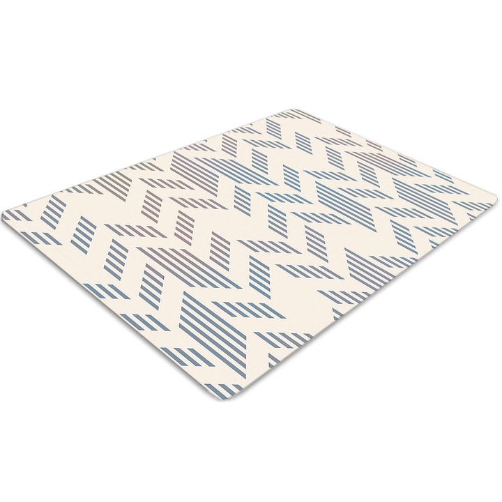 Covor pentru scaun de birou, PVC, chodel geometric, Gri, 140 cm x 100 cm, 010250310030100007827