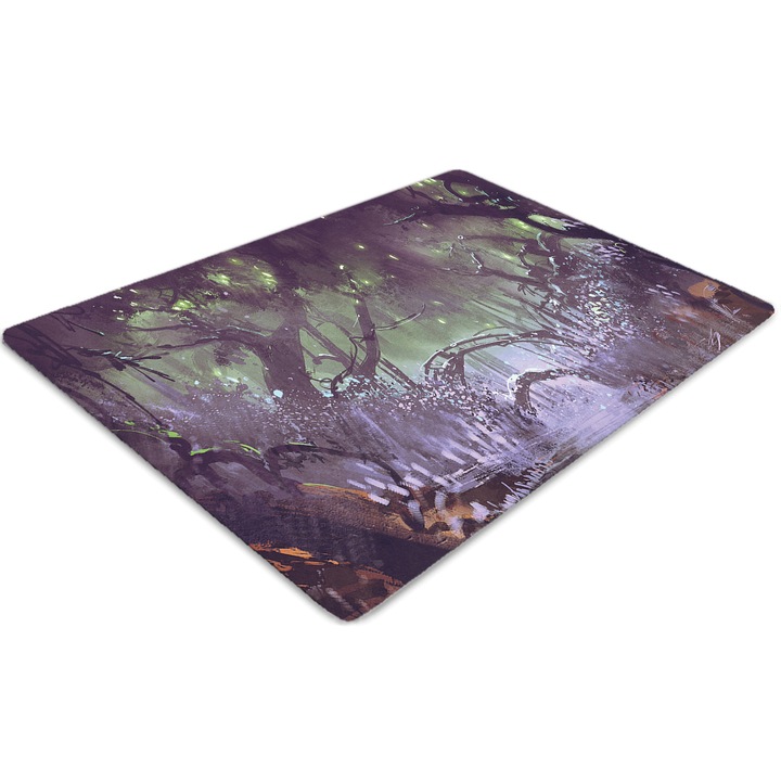 Covor pentru scaun de birou, PVC, padure intunecata, Roz, 140 cm x 100 cm, 010250310030100014512