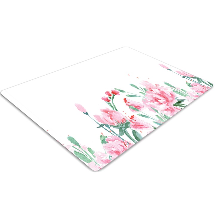 Covor pentru scaun de birou, PVC, flori roz, Roz, 100 cm x 70 cm, 010250310010100030889