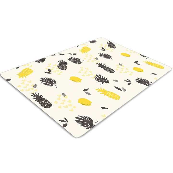 Covor pentru scaun de birou, PVC, ananas, Gri, 140 cm x 100 cm, 010250310030100012245