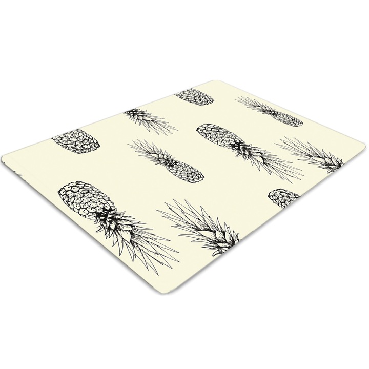 Covor pentru scaun de birou, PVC, model de ananas, Verde, 140 cm x 100 cm, 010250310030100012254