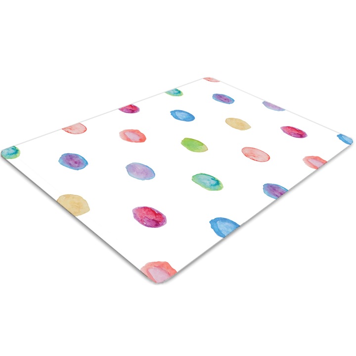 Covor pentru scaun de birou, PVC, puncte colorate, Verde, 140 cm x 100 cm, 010250310030100030212