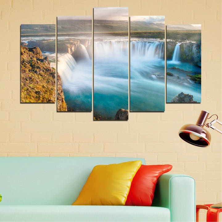 Декоративни панели Vivid Home от 5 части, Природа, PVC, 110x65 см, Стандартна форма №0147