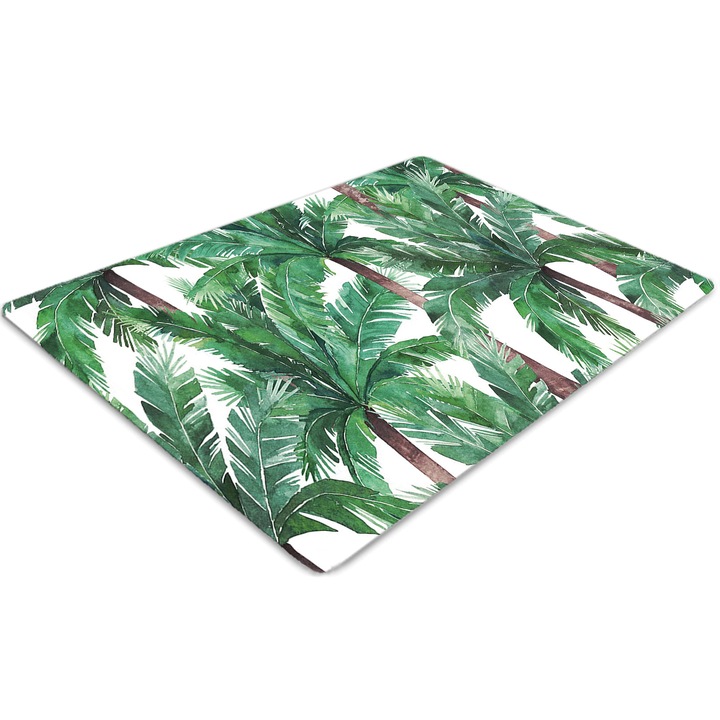 Covor pentru scaun de birou, PVC, copaci tropicali, Verde, 100 cm x 70 cm, 010250310010100030218
