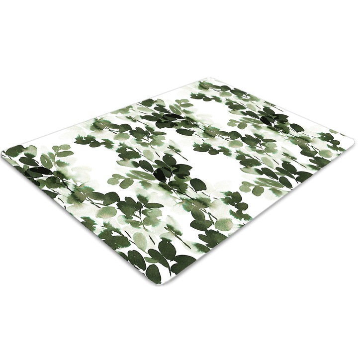 Covor pentru scaun de birou, PVC, frunze verzi, Verde, 100 cm x 70 cm, 010250310010100031331