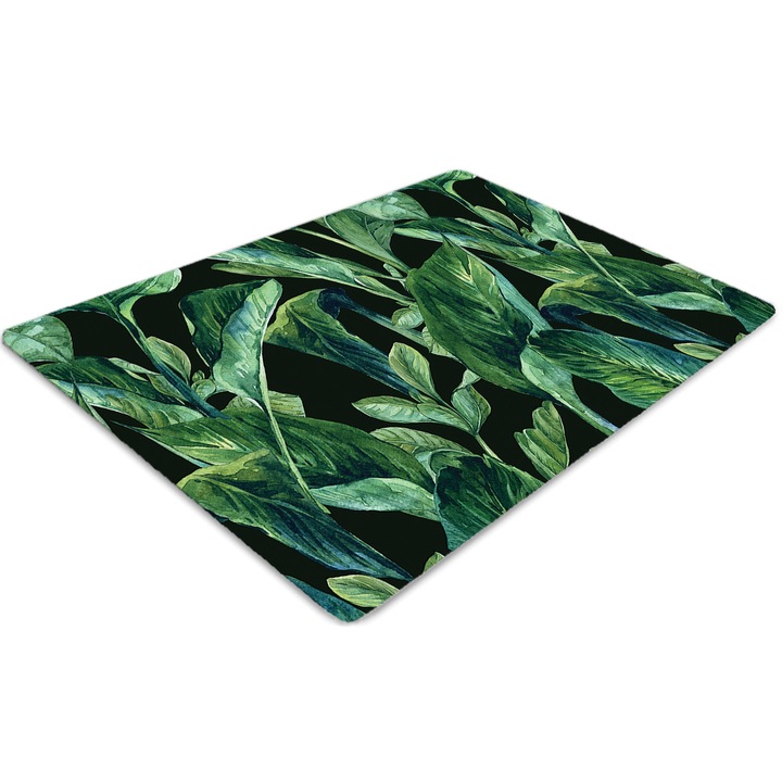 Covor pentru scaun de birou, PVC, vegetatie tropicala, Verde, 100 cm x 70 cm, 010250310010100030411