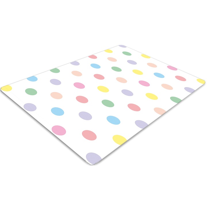 Covor pentru scaun de birou, PVC, puncte colorate, Verde, 140 cm x 100 cm, 010250310030100030646