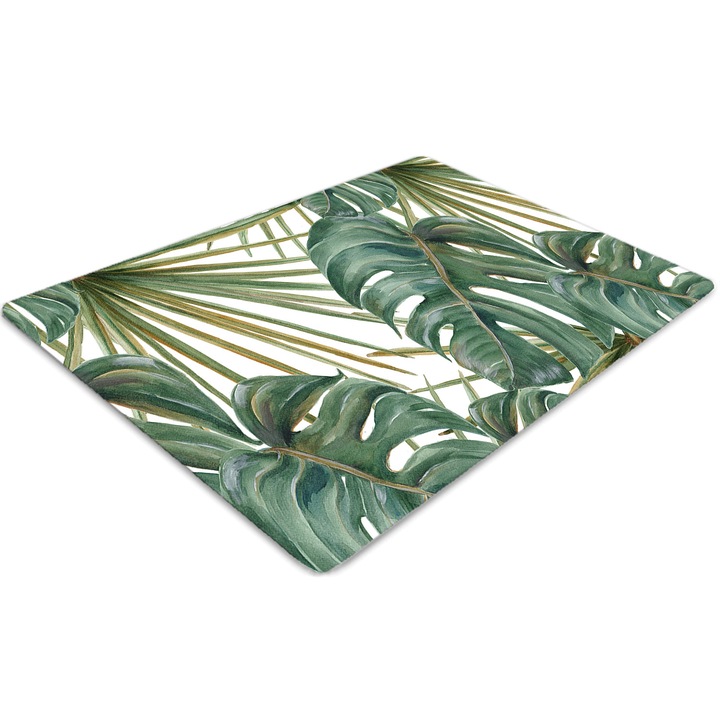 Covor pentru scaun de birou, PVC, plante exotice, Verde, 100 cm x 70 cm, 010250310010100030017