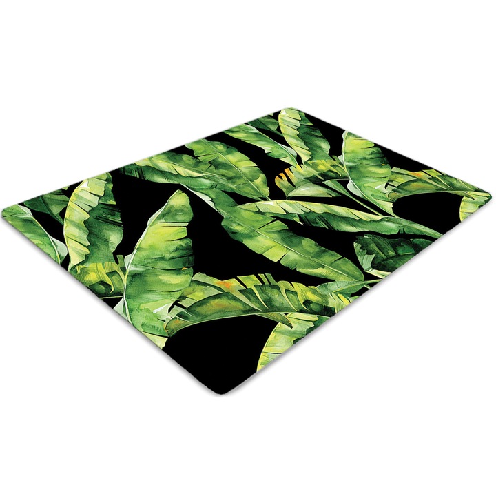 Covor pentru scaun de birou, PVC, frunza tropicala, Verde, 100 cm x 70 cm, 010250310010100030707