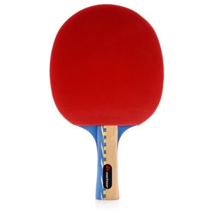 Racheta tenis de masa, Meteor, Lemn/poliuretan/cauciuc, Multicolor