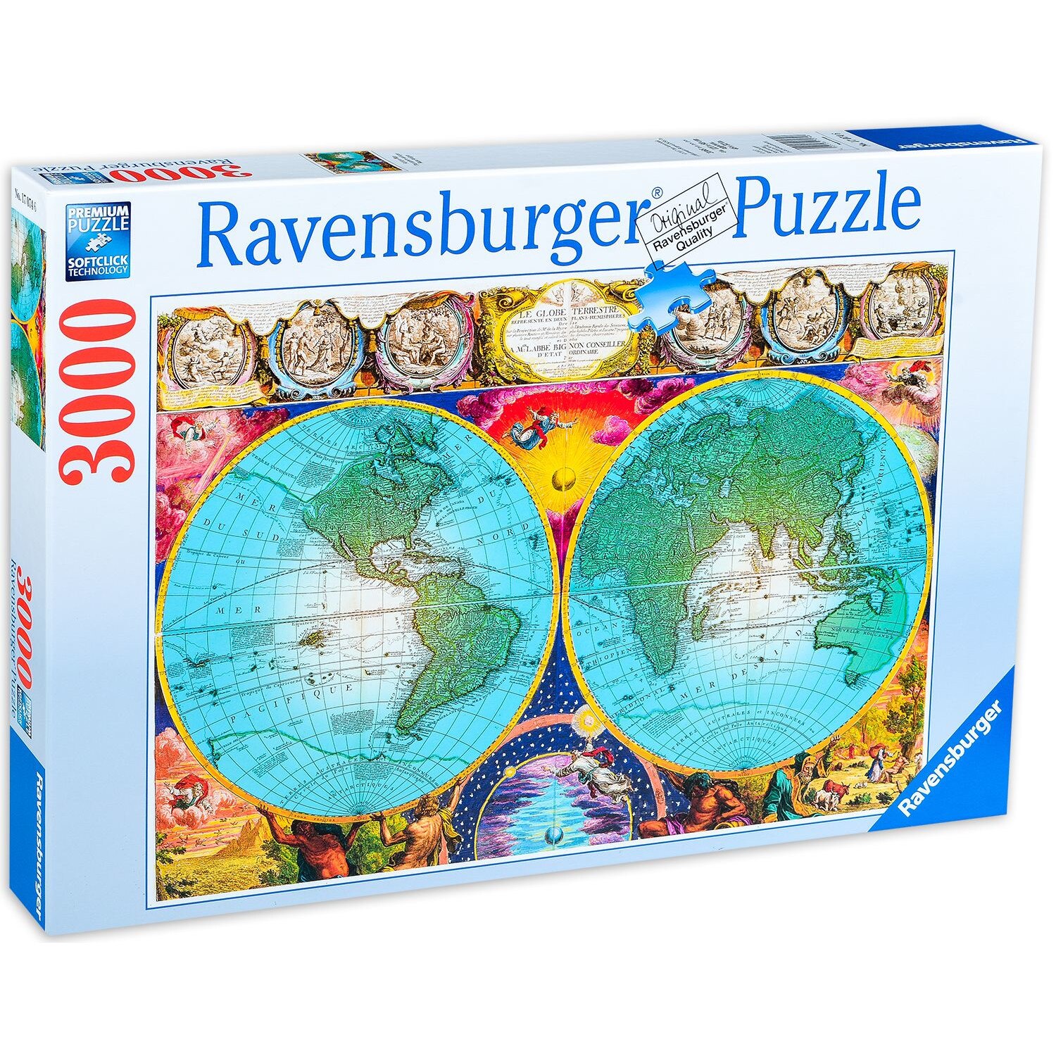 Пъзел Ravensburger от 3000 части - Древна карта на света - eMAG.bg